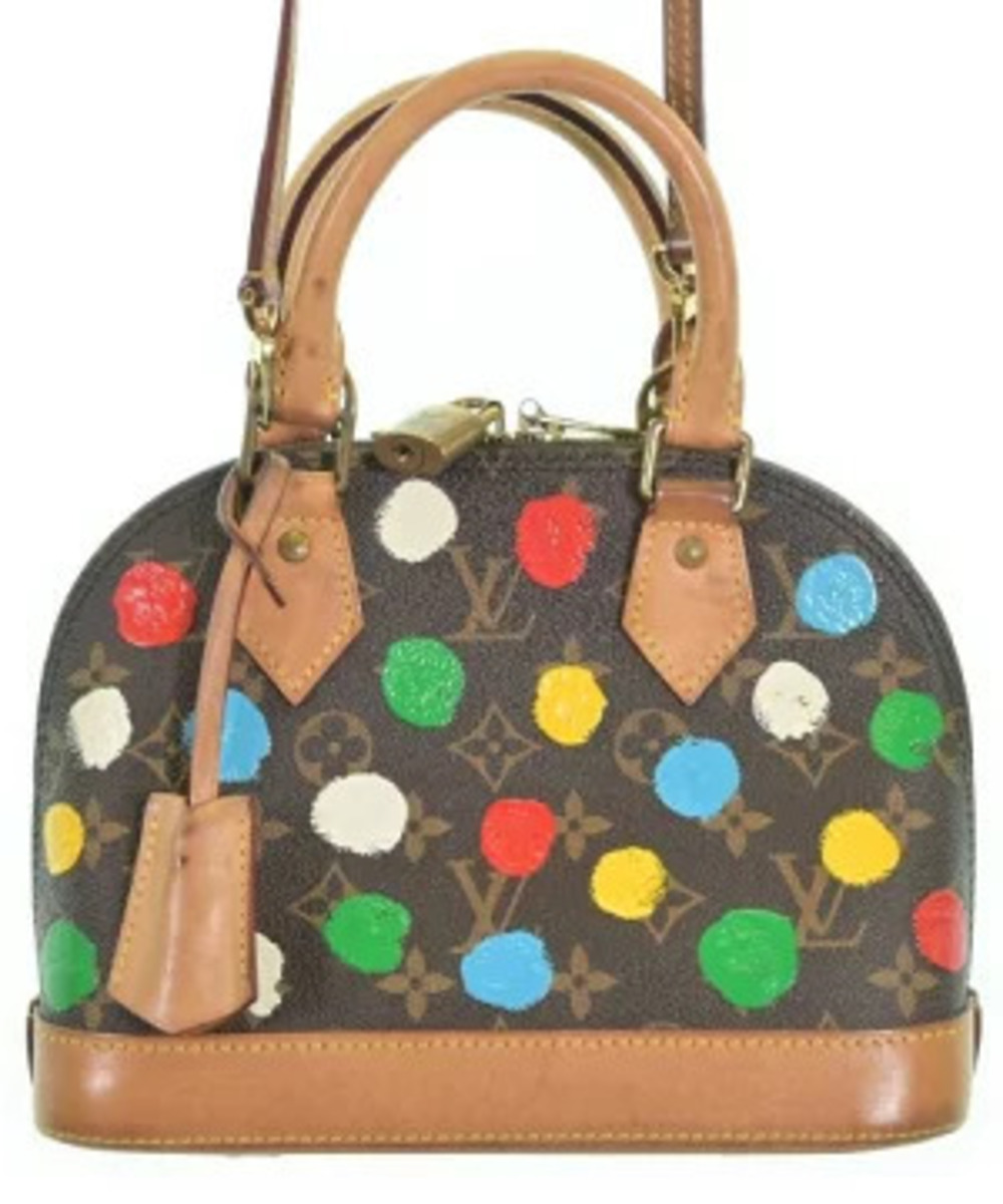 Louis Vuitton Alma handbag Painted Dots collaboration Yayoi Kusama Red